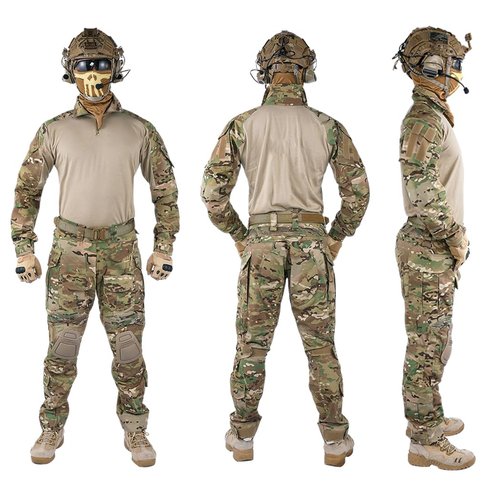 IDOGEAR OUTDOOR G3 Combat Uniform Tactical Camo Clothing With Knee Pad & Elbow Pads Military BDU Pants And Shirts Set(camo,XX-Large)