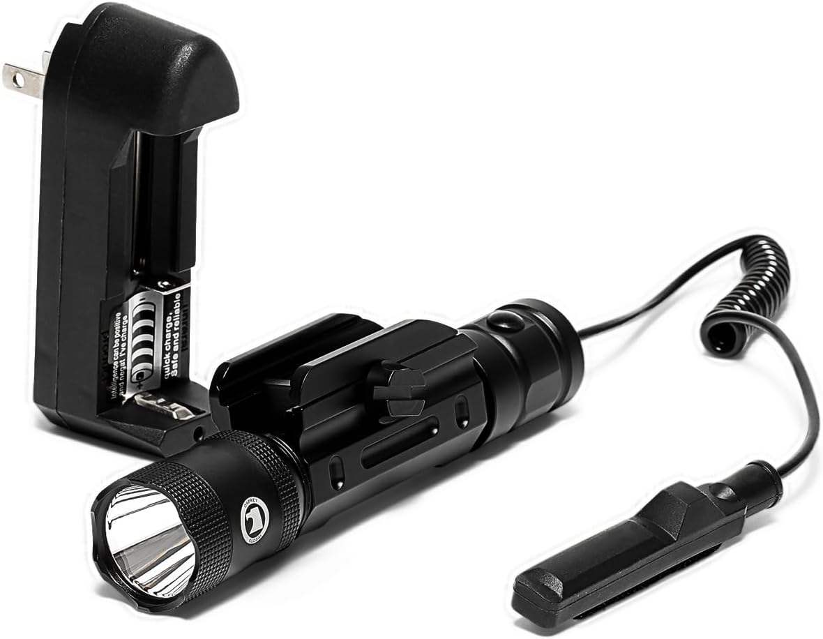 Osprey Global FL-OSP-600 : Tactical Rifle/Weapon Mount Flashlight with High, Medium, Low and Strobe Modes - 600 Lumen