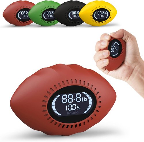 DIOTUSS Grip Strength Tester, Digital Grip Strength Trainer with Cheer Sound, Progress Bars, Up to 220lbs Hand Gripper Strengthener, Forearm Strengthener, Fitness Toy, Stress Balls for Adults Kids