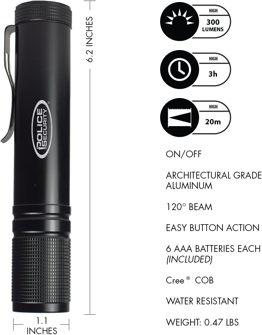 Police Security Radar 2.0 COB Ultra Bright 350 Lumen LED EDC Tactical Flashlight