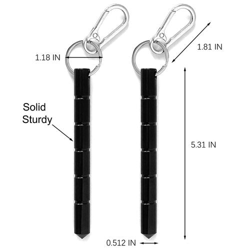 GladTime Kubaton Metal Tactical Keychain Aluminum Safety Keyring Self Defense Weapon with Key Chain Hook 2 Kit