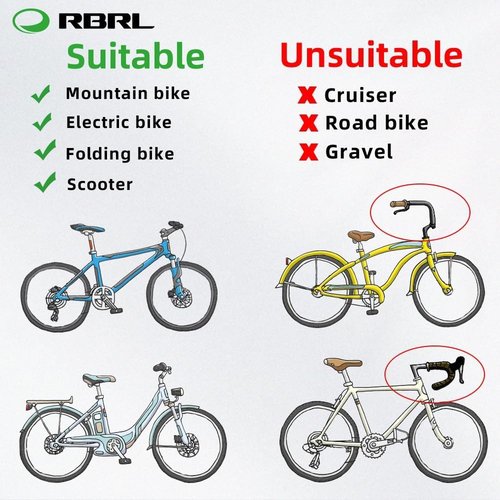 RBRL Bicycle Mirror, Extra Large Bike Mirror, 360° Adjustable Shatterproof and Durable Bar End Rear View Mirror Bicycle, Side Mirrors for E-Bike (Left)