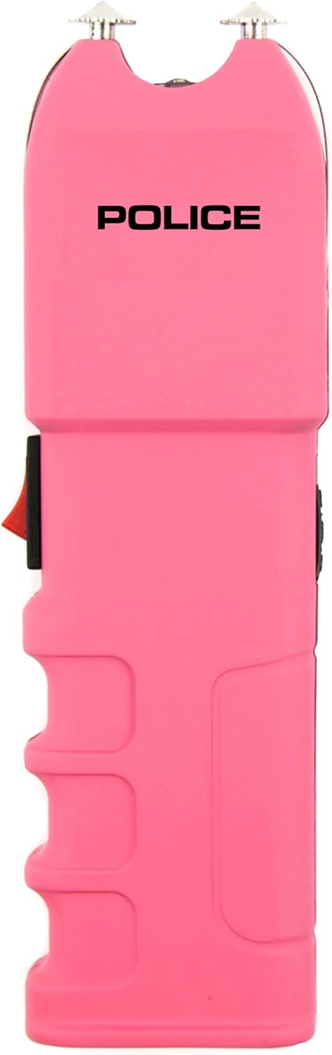 POLICE Stun Gun for Self Defense 928 - High Voltage Rechargeable with LED Flashlight, Compact & Heavy Duty, Personal Security for Women - Pink
