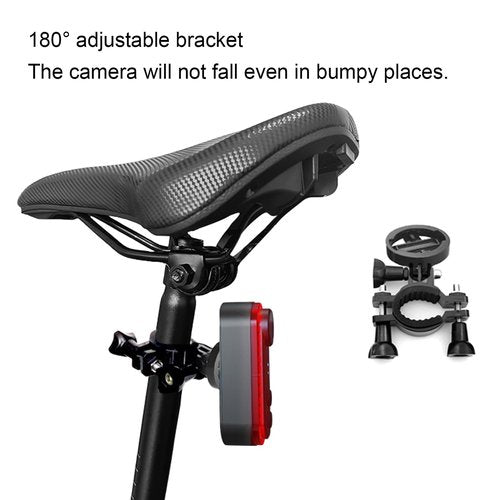 Rear View Camera with Tail Light, Camera with Camera and 6 Lighting Modes Tail Light, Continuous Recording, Vehicle Detection, for Road Cyclists