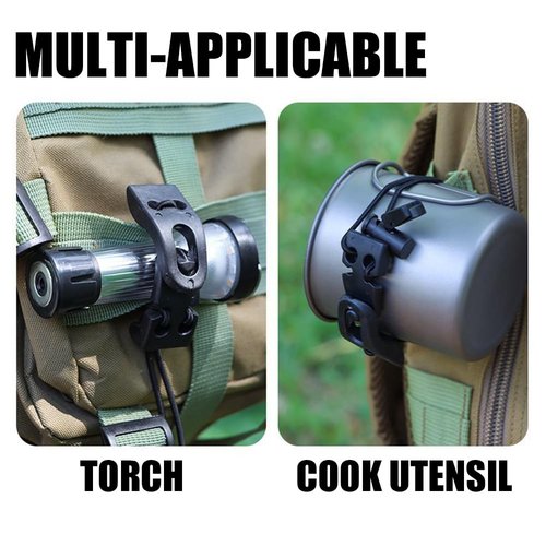 YERGOFE Tactical Molle Clips Molle Accessories - 4 Pieces Tactical Gear Molle Clips Molle Attachments Multifunction Hanging Buckle for Molle Backpack Molle Tactical Vest Molle Straps