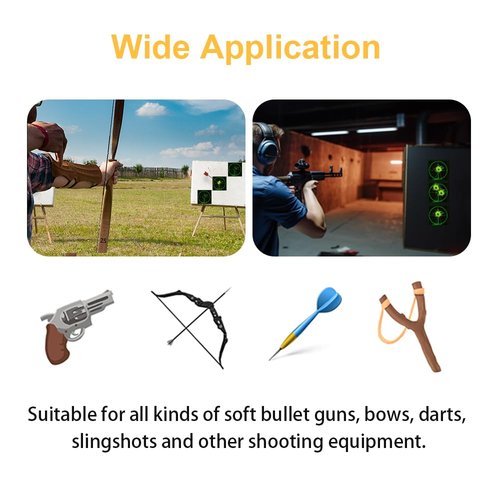 Splatter Targets Stickers, 3-inch turkeys Self Adhesive Shooting Targets Paper, 250pcs/roll, Highly Visible Instant Feedback Fluorescent Yellow Impact for BB Gun, Pellet Gun, Airsoft