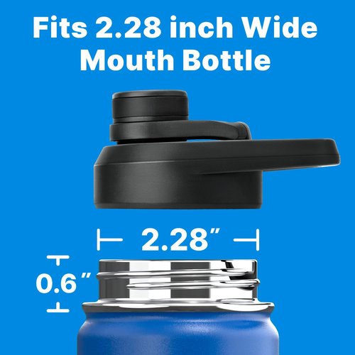 Bluwing Spout Lid for Hydro Flask 12-64oz Wide Mouth, Replacement Lids with Handle for Hydroflask, Thermoflask, koodee Wide Mouth Sports Water Bottle, Leak Proof (1 Pack