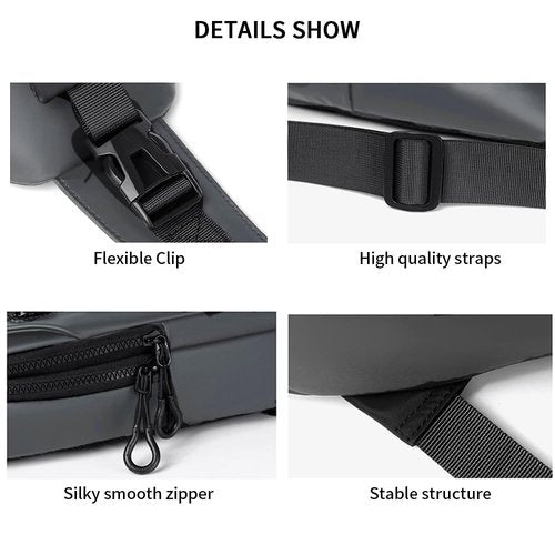 NEWSEE Lightweight Sling Bag Waterproof Crossbody Sling Backpack Small Chest Shoulder Backpack for Men Women(gray)