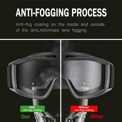 ONECUPPTOP Tactical Airsoft Goggles Anti Fog Shooting Glasses Impact Resistant Safety Goggles with 3 Interchangable Lens (Black)