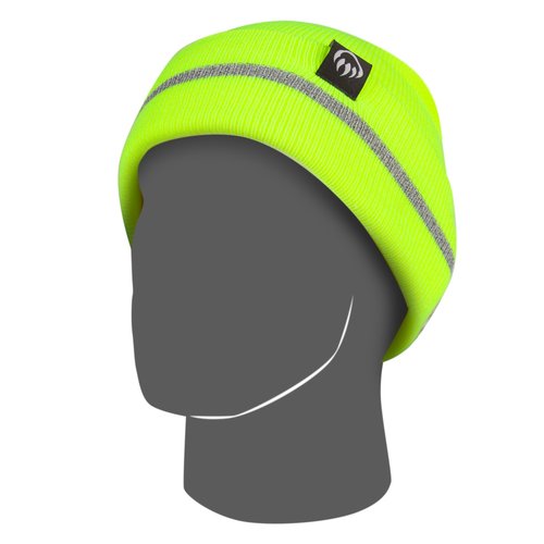 Wolverine Unisex Performance Beanie-Durable for Work and Outdoor Adventures (One Size Fits Most), Reflective Stripe-Hi Vis Yellow