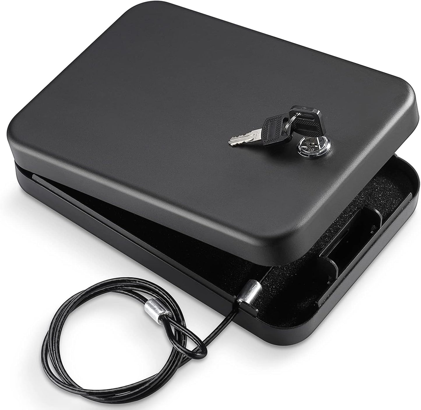 Pistol Safe, Portable Travel Gun Safe,Handgun Lock Box, Gun Safes for Cars, Black