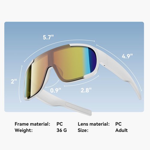 PARDUS Polarized Sports Sunglasses, UV400 Protection, Class 3 Sunshade for Men & Women, for Fishing, Outings, Cycling (White Frame Red Film)