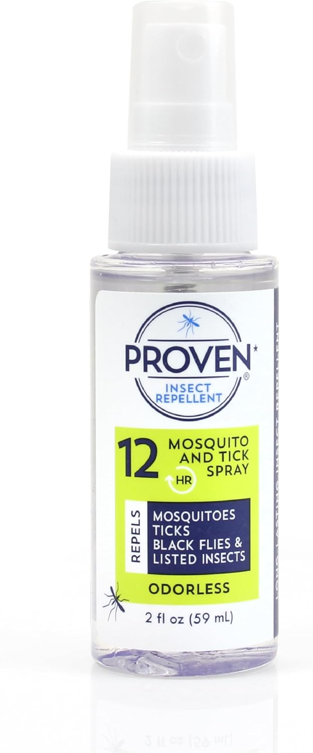 Proven Insect Repellent Spray, Keep Mosquitoes, Ticks and Flies Off, DEET Alternative Repellent, Up to 12-Hour Protection, Great for Camping or Hiking, 6 Ounce, Odorless Spray