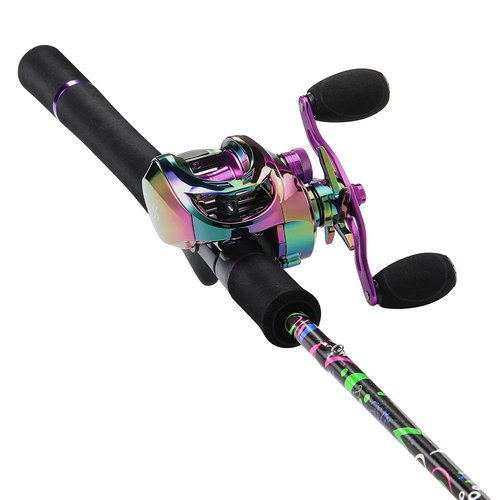 Sougayilang Fishing Rod and Reel Combo, Baitcasting Combo, IM7 Graphite Blank Rods with EVA Handle-6'0"Casting Rod with Left Handed Casting Reel