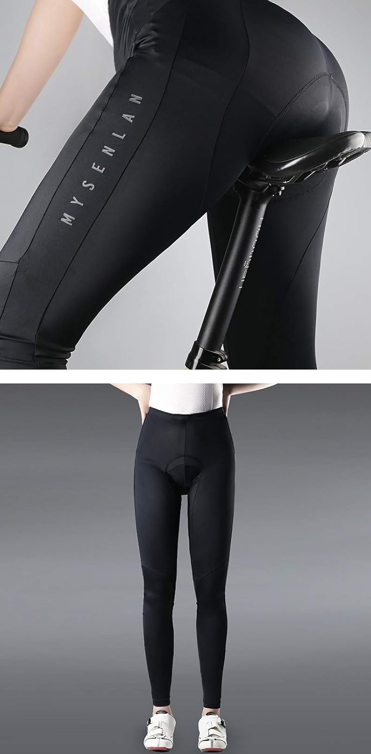 Mysenlan Women's Cycling Long Sleeve Breathable Jersey Set 3D Padded Long Pants Bike Shirt Bicycle Tights Clothing