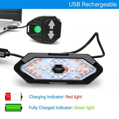 HITASTAR USB Rechargeable Wireless Remote Control Bike Taillights with Turn Signals Ultra Bright LED IPX4 Waterproof Bicycle Rear Light Safty Taillight for Night Riding