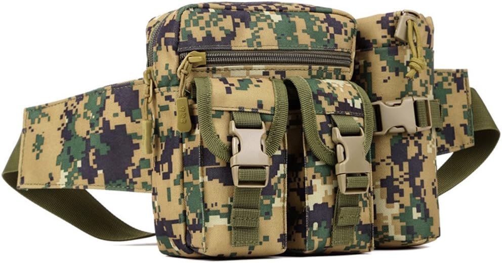 UNISTRENGH Tactical Fanny Packs Pouch With Water Bottle Pocket Holder Waterproof Molle Waist Pack Hip Belt Bag (Desert Camo)
