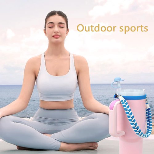 CHIWUTECH Boho Macrame Water Bottle Handle, Compatible Most Water Bottles (8 to 40oz), Travel Tumbler Accessories