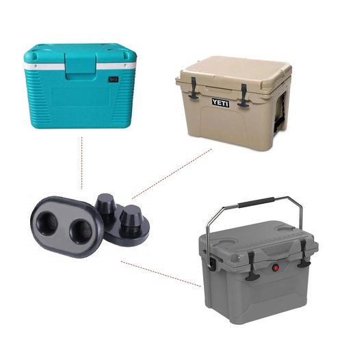 EVKILKJS 2PCS Cooler Feet,Non-Slip Rubber Cooler Feet Replacement,Compatible with YETI and RTIC Coolers 45qt 65qt 110qt 145qt,Durable Thickened Rubber Feet Prevent Sliding Protective Cooler