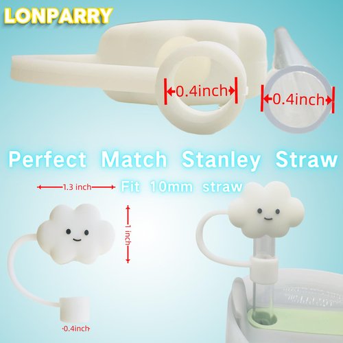 LONPARRY 6 Pack Set for Stanley Cup 2 Pack Silicone Boot+4 Pack Silicone Straw Cover for Stanley Tumbler 40 30 oz