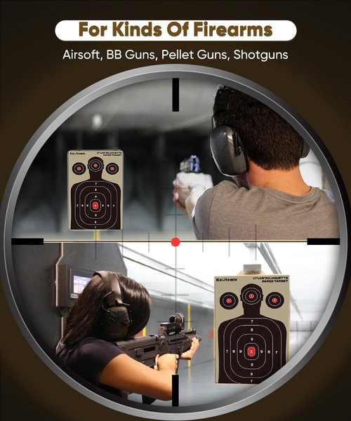 Koutemie Shooting Targets — 10 Pack 17 X 25 Inch Paper Silhouette Splatter Targets for Range for Handguns, Rifles, Pistols, Airguns, BB Guns, Pellet Guns