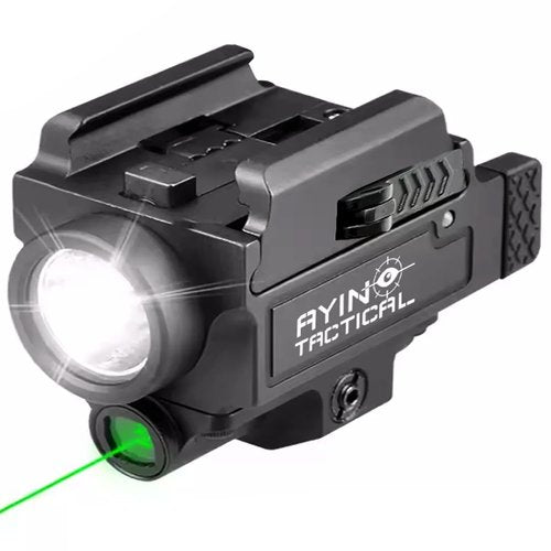 AYIN Tactical Pistol Light Combo 800 Lumen, Quick Disconnect, USB Rechargeable Tactical Rail Mounted Flashlight, Mounting Hardware, Battery and Charger Included