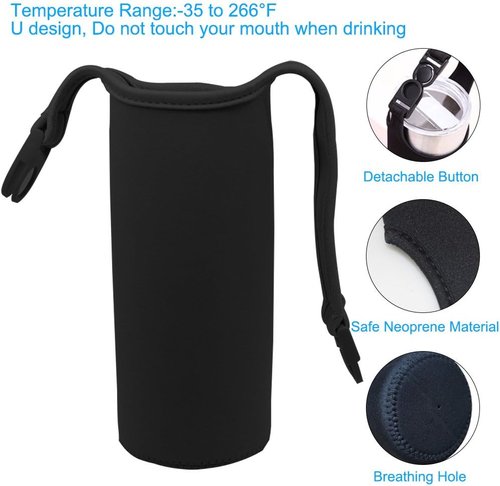 4 Pack,DanziX Neoprene Sleeve Bottle Cup Carrier Pouch,Fit for All 16oz-21oz Portable Sport Water Bottle-Black,Blue, Pink,Purple