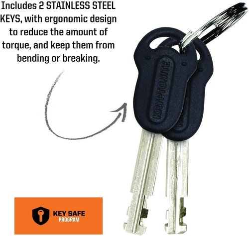 Kryptonite Kryptolok Mini-7 Bike U-Lock with Cable, Heavy Duty Anti-Theft Bicycle U Lock, 12.7mm Shackle and 10mm x4ft Length Security Cable with Mounting Bracket and Keys,Black / Steel