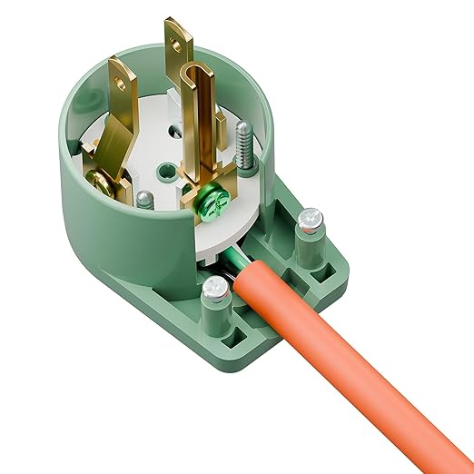 USA Canada 90 Degree 3 Pack Nema 5-15P 3 Pole Right Angle AC Plug, 15A 125V, Green
