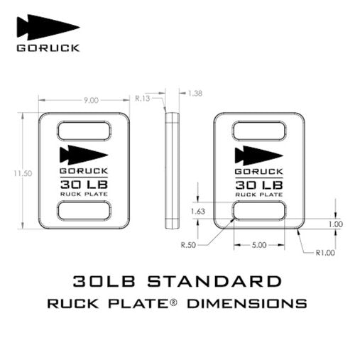 GORUCK Rucker 4.0 20L Black & 30Lb Ruck Plate Bundle