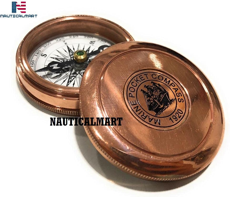 Vintage Brass Compass Robert Frost Poem Engraved Antique Compass Gift Confirmation, Baptism, Camping, Travelling, Boating Equipment