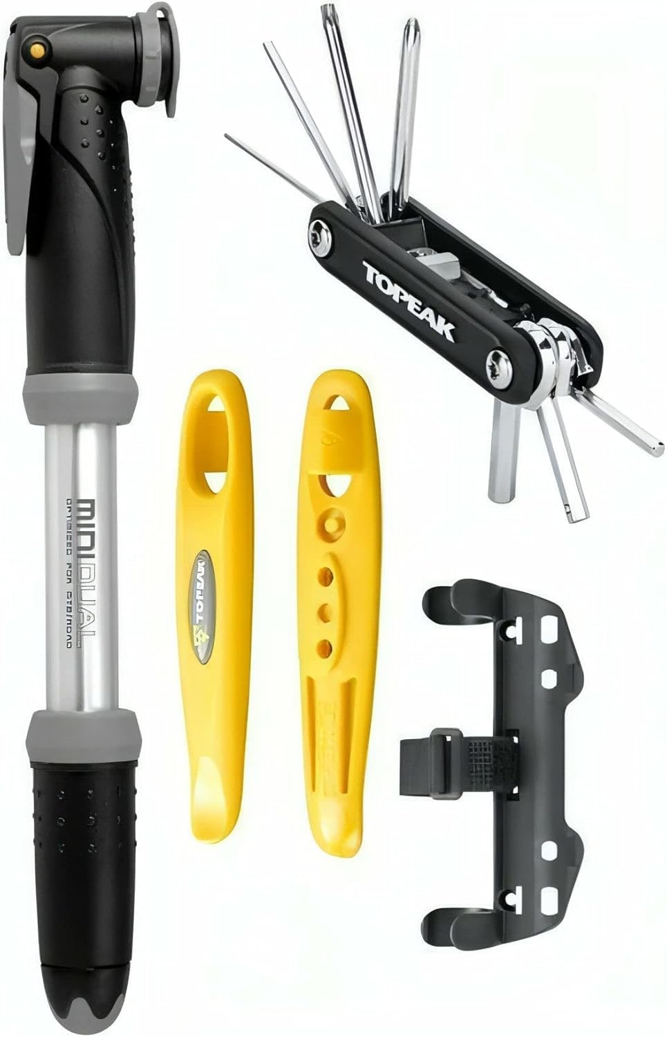 Topeak Essentials Cycling Accessory Kit, Includes Pump/Multi-Tool/Tyre Levers