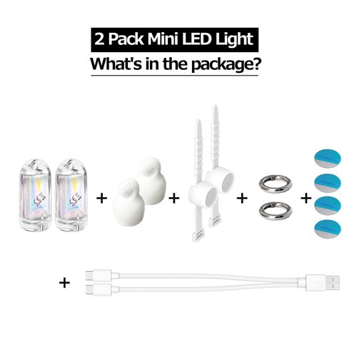 DOKeep USB Mini LED Lantern, 2 Pack Waterproof EDC Keychain LED Flashlight for Camping, Type-C Rechargeable Battery Small Stick Lamp Puck Dog Collar Torch Light (Warm White+Red)