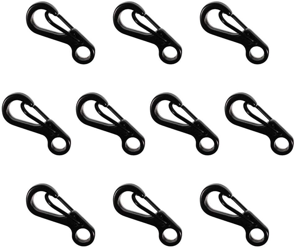 Paracord Planet 10PCS Mini SF Keychain Carabiner Clasp - Black