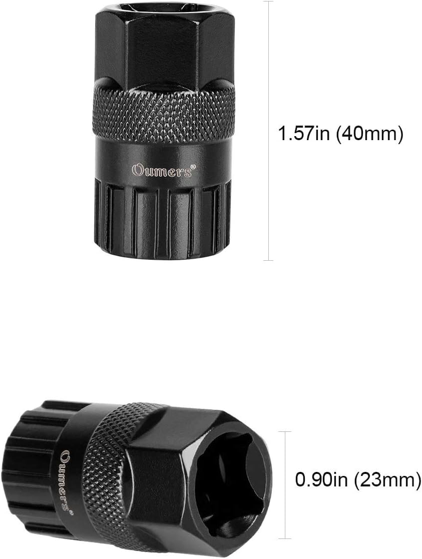 Oumers Bike Cassette Removal Tool with Chain Whip and Auxiliary Wrench Bicycle Sprocket Removal Tools, Bicycle Cassette Lock Ring Extractor Freewheel Remover Wrench Sprocket Remover
