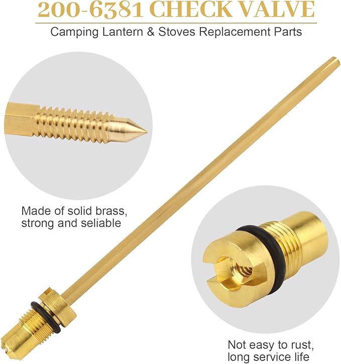Check Valve and Air Stem Assembly Compatible with Coleman Stove Valve Part for Fuel Lantern or Stove - 1 Pcs