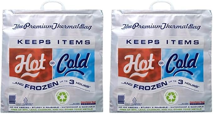 Thermal Cooler, Grocery Size, Red/Blue (Pack of 2)