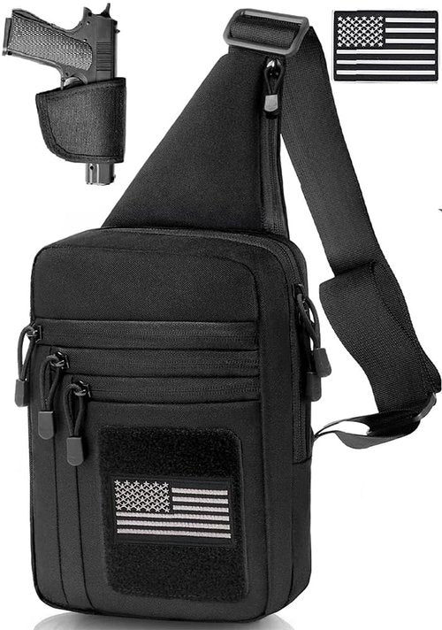 Xromes Tactical Sling Backpack - EDC Cross Body Bag for Pistol, Chest Shoulder Handgun Carrier