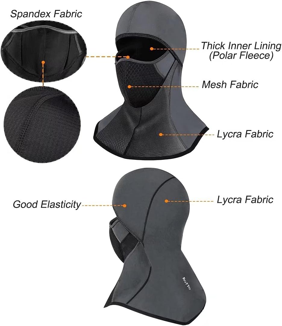 ROTTO Balaclava Face Mask for Motorcycle Motorbike Cycling Winter Full Face Masks Thermal Polar Fleece for Men Women