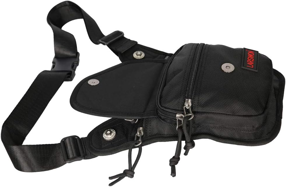 Thigh Pack, Leg Bag, Larswon Tactical Fanny Pack Hiking Bag Leg Pouch Black