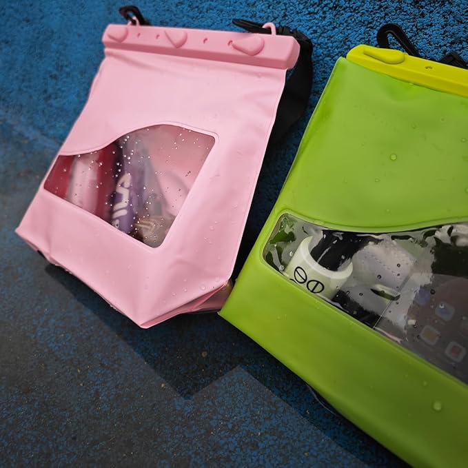 LAQ DESiGN STAYDRY Waterproof Dry Bag with Shoulder Strap for Kayaking, Fishing, Diving, Hiking, Camping, Beach Waterproof Bag, Secure Closure To Keep Your Valuables Dry-Large (Pink)