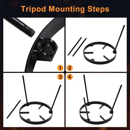 Campfire Tripod for Dutch Oven, Portable Camping Tripod for Open Fire Cooking, Rust-Resistant Cooking Stand