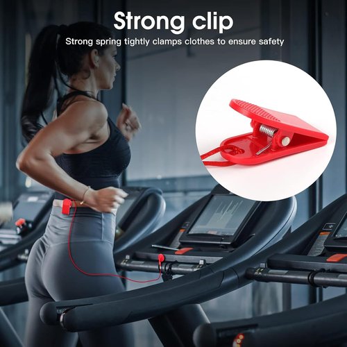 ZCZQC 2PCS Treadmill Safety Switch Clip Red Compatible Treadmill Key Cord Plastic Spring Loaded Clip Ticket Clip Bath Clip Fitness Equipment Clips