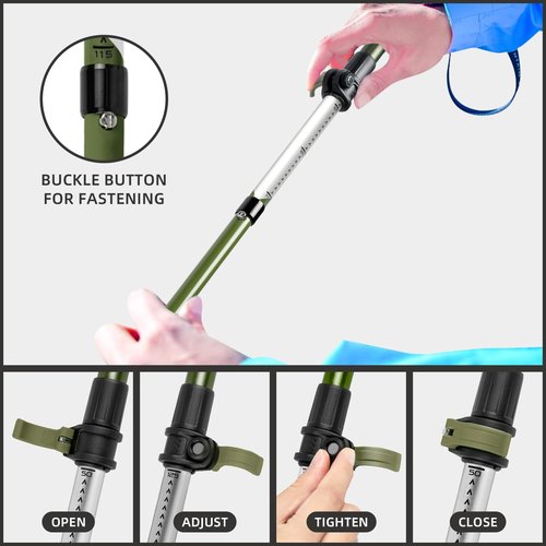 Trekking Poles, Collapsible Hiking Poles,Lightweight and Compact Walking Sticks with Adjustable Height for Men and Women (Green)