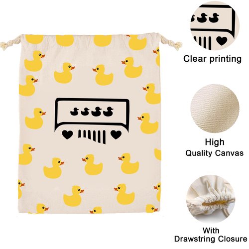 Aievlinkr Yellow Duck Duck Bag,Rubber Duck Drawstring Bag，Reusable Rubber Duck Bag,Great Gift for Any Duck Enthusiast