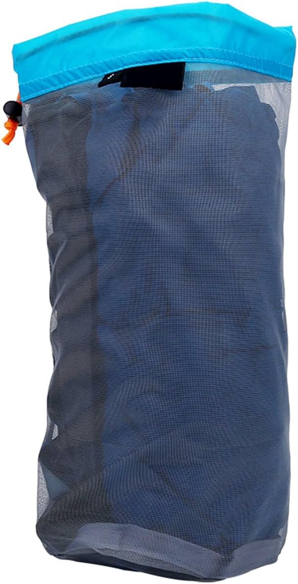 Mesh Stuff Sack Light Weight Nylon Mesh Drawstring Storage Bag for Travelling Hiking Camping Stuff Storage(Orange M)