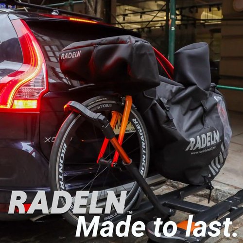 RADELN Waterproof Bike Cover, 600D Ripstop, for Highway Speeds, Ultimate Bike Cover, Minimalist Design, Covers Vulnerable Parts of Bike in Transit, Transport Cover for Bike On Rack