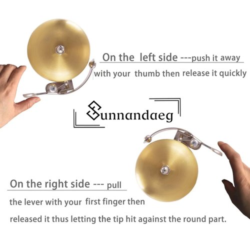 SUNNANDAEG Bike Bell Bicycle Bell for Adult Bikes Brass Bike Bells Produced a Clear and Resonant Ringing Sound Fit for Handlebar 22.2-31.8mm City Bikes Cruisers Road Bikes MTB Bike Accessories