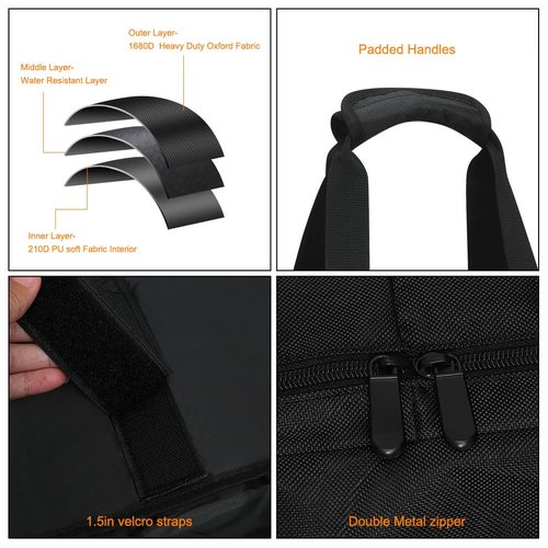 Yorkenbe Pie Iron Storage Bag Fits Up to 4 Campfire Pie Irons, 1680D Heavy Duty Water Resistant Pie Maker Case, with Strong Straps and Extra Pocket, Size 32×12in