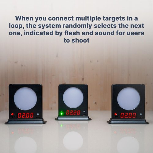 Accurize Mini Reaction Target 1-Pack – 2 Customizable Sizes (Default 100mm Size with 60mm Insert Plate), Shooting Targets with Timer for Reaction Speed Practice, Includes Holder & USB Charging Cable